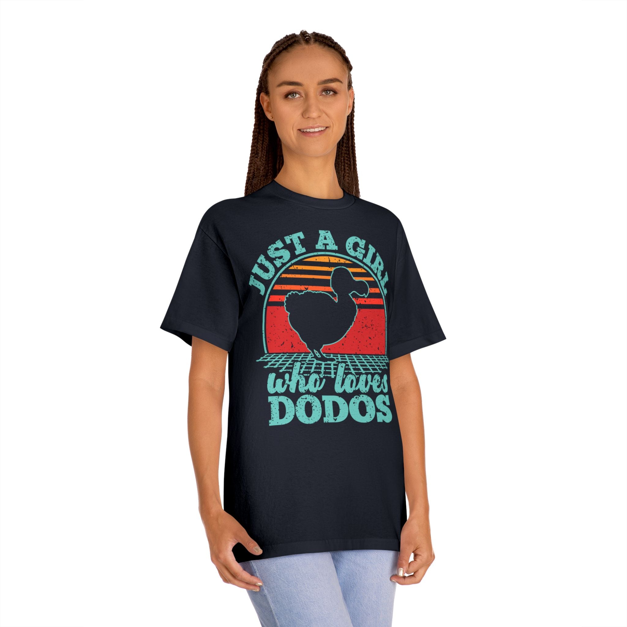 Just A Girl Who Loves Dodos T-Shirt Retro Sunset Dodo Tee for Women