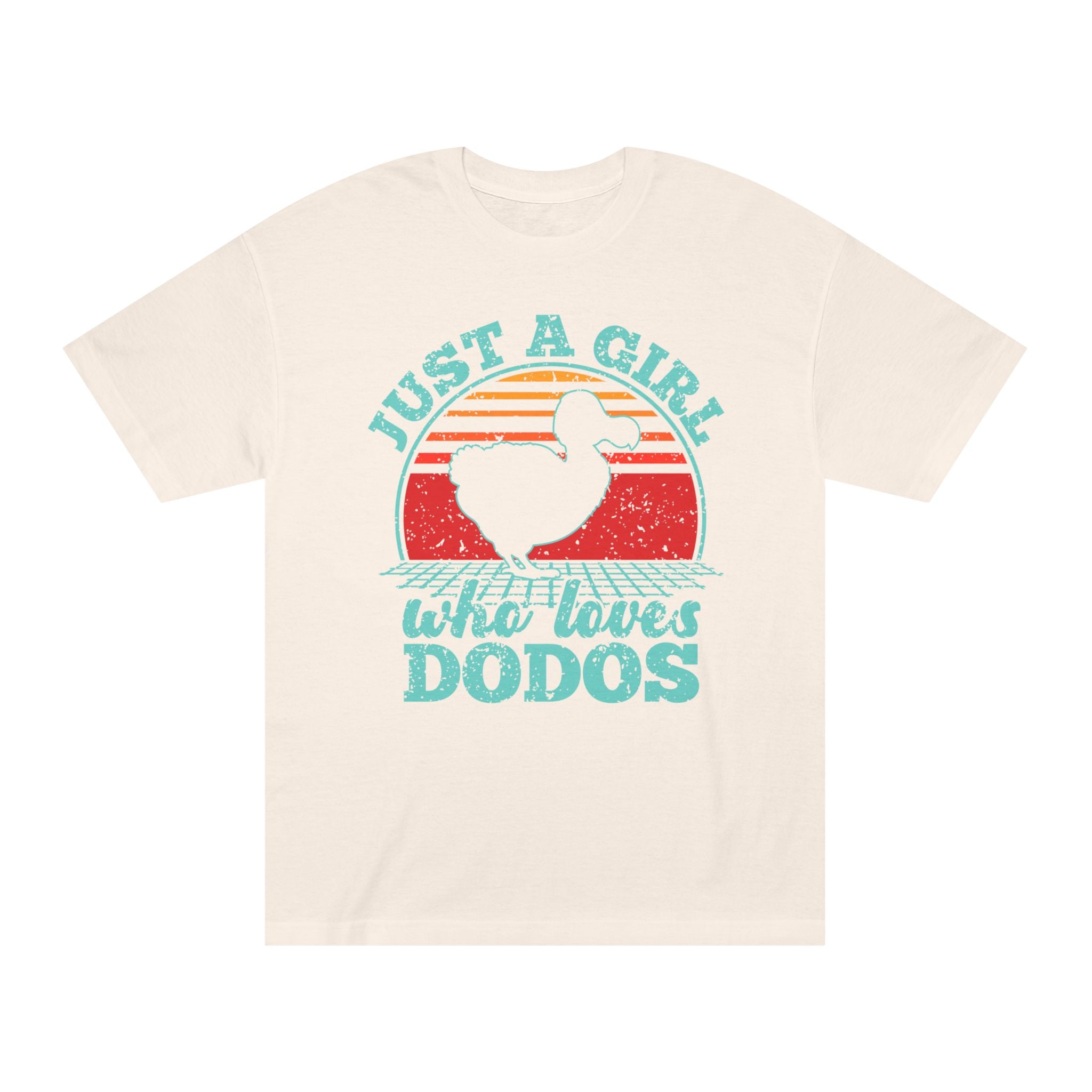 Just A Girl Who Loves Dodos T-Shirt Retro Sunset Dodo Tee for Women