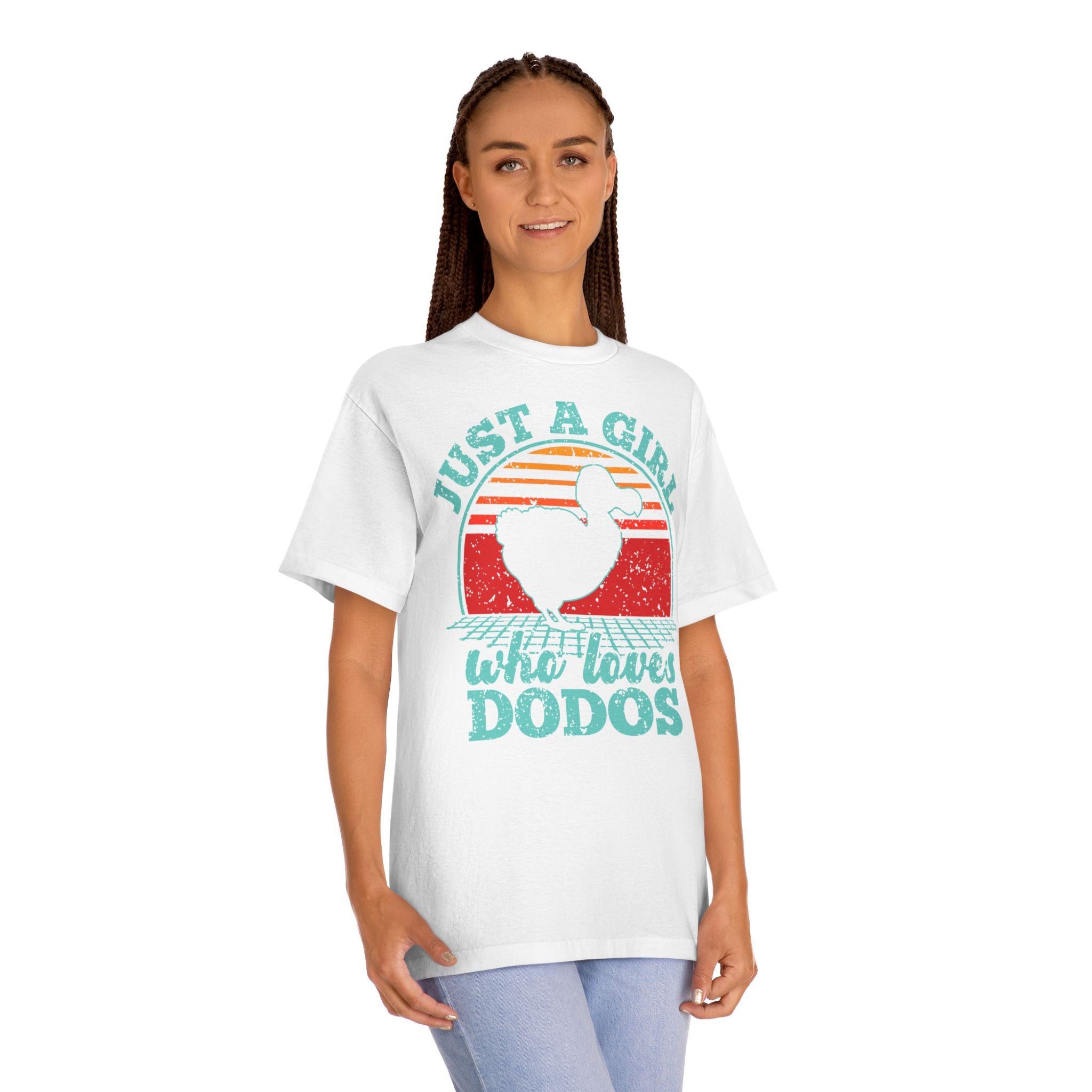 Just A Girl Who Loves Dodos T-Shirt Retro Sunset Dodo Tee for Women