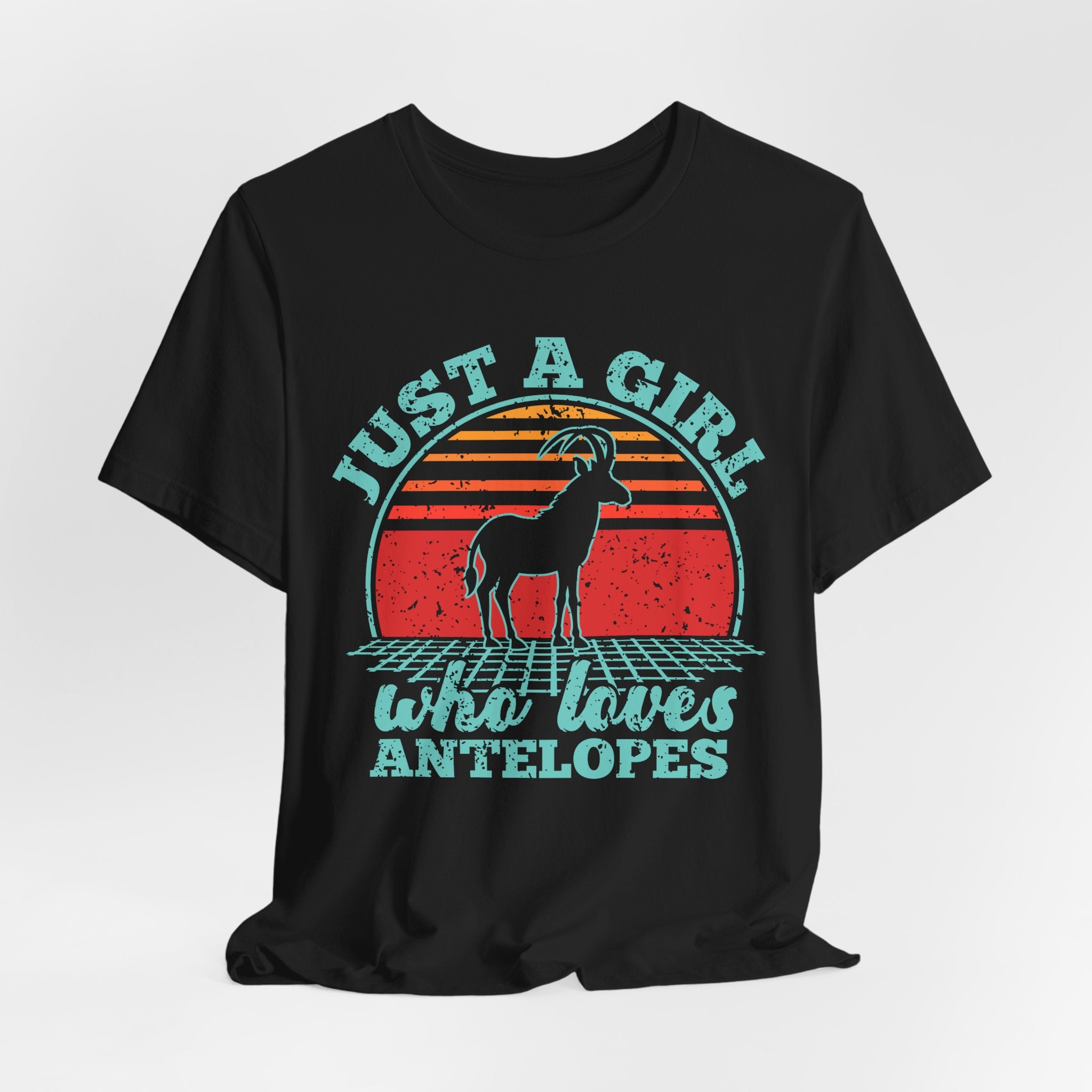 Just A Girl Who Loves Antelopes T-Shirt — Vintage Retro Wildlife Tee