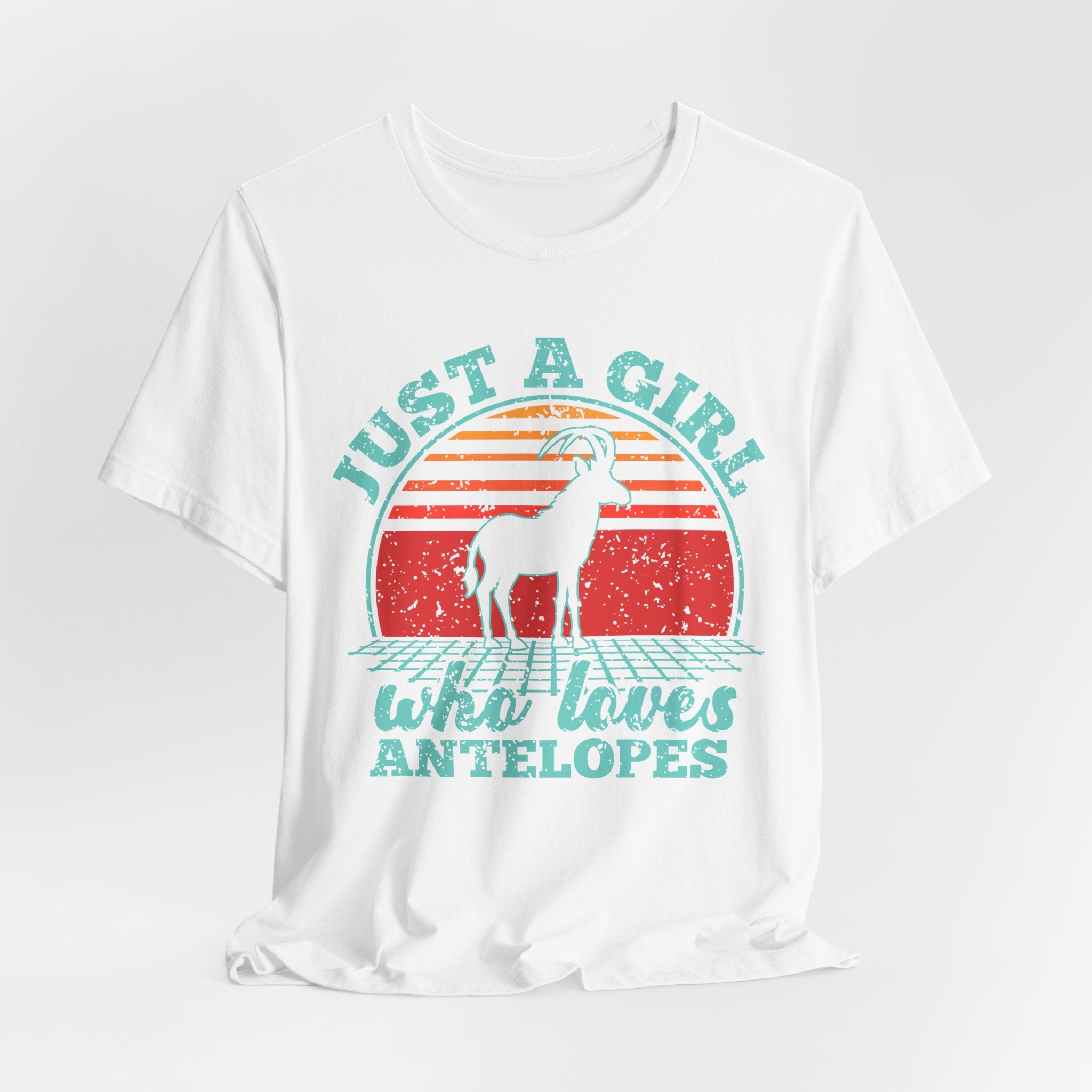 Just A Girl Who Loves Antelopes T-Shirt — Vintage Retro Wildlife Tee