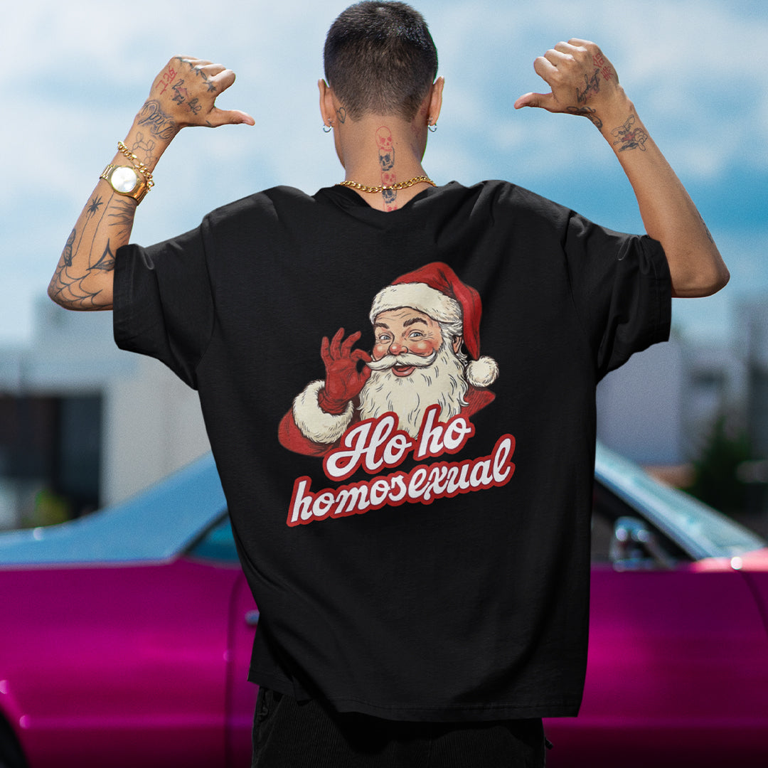 Ho ho homosexual T-shirt (backprint)