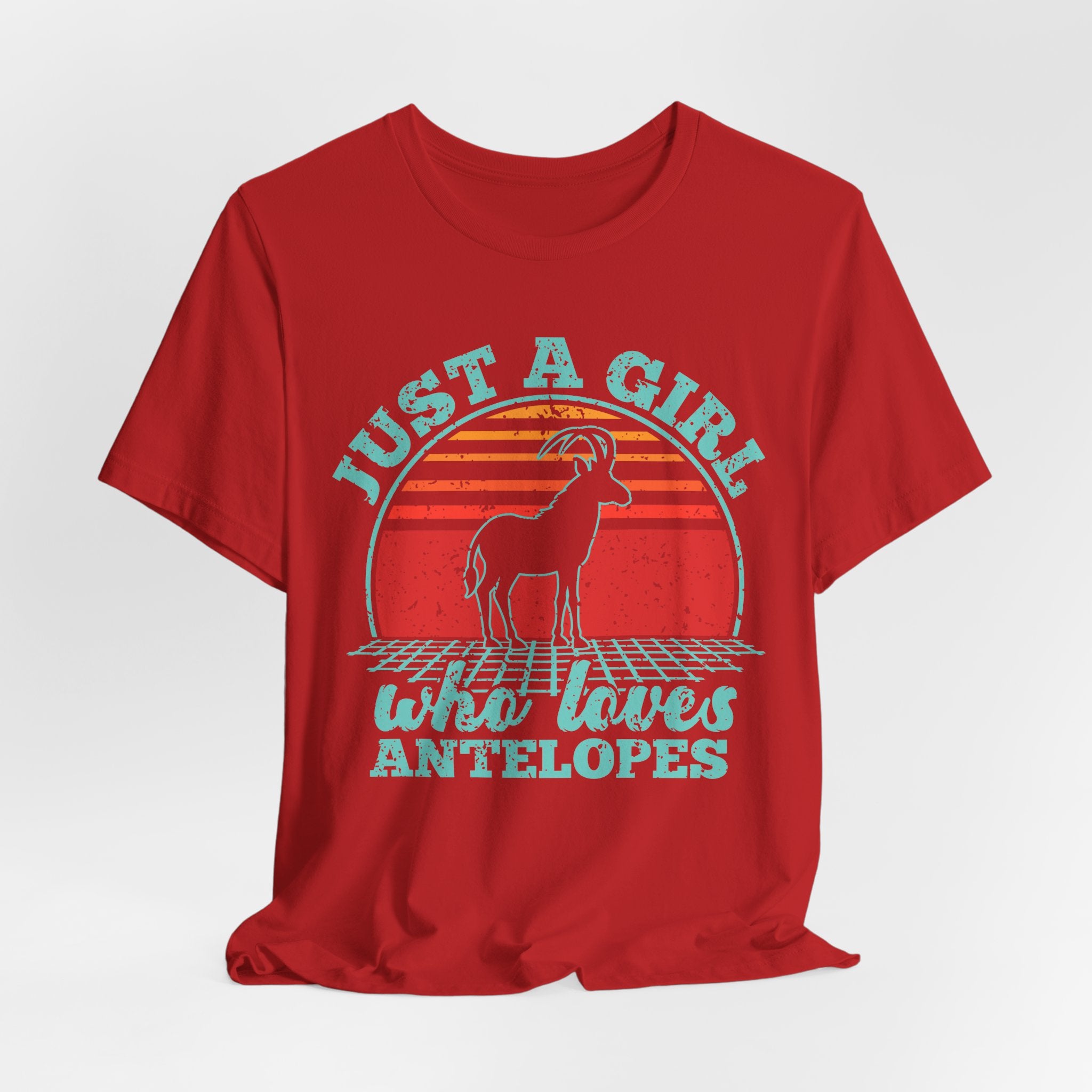 Just A Girl Who Loves Antelopes T-Shirt — Vintage Retro Wildlife Tee
