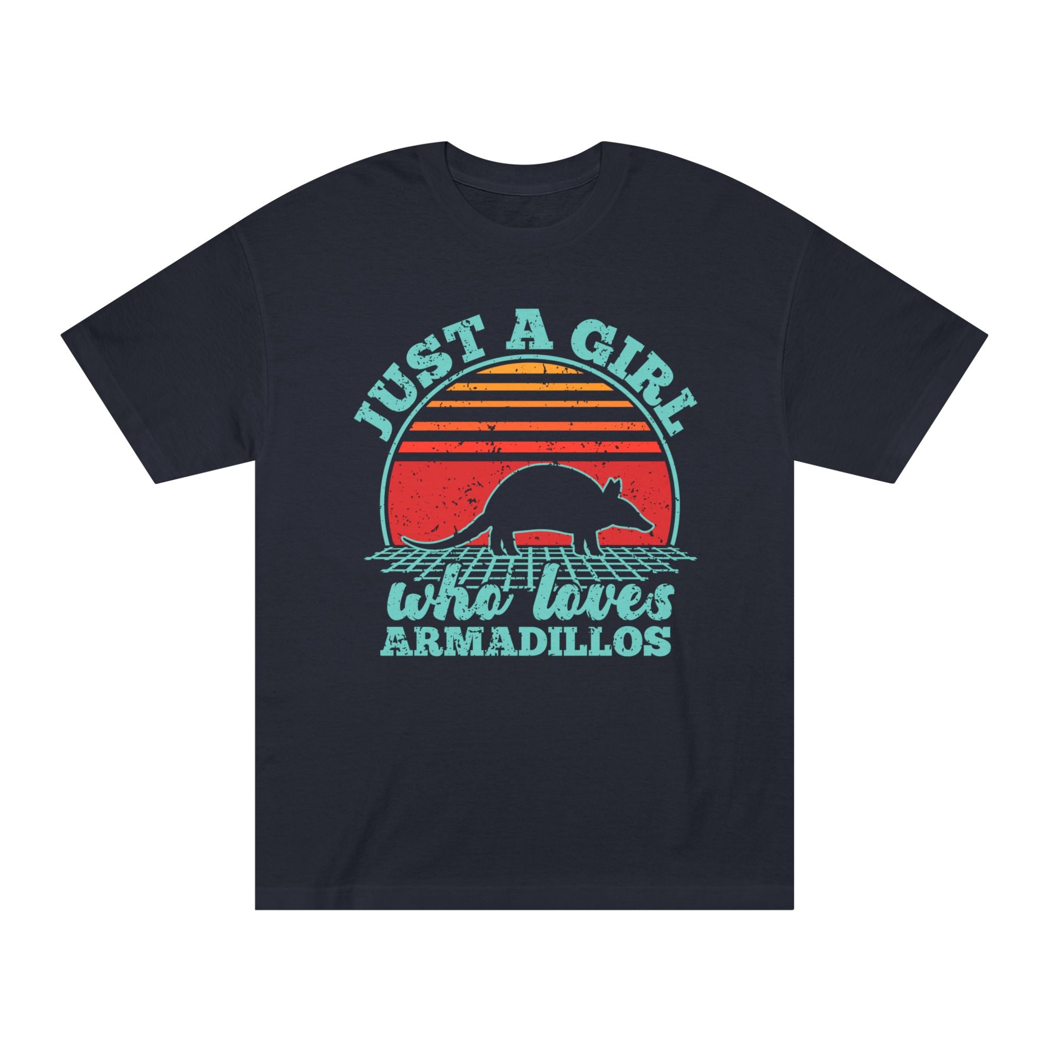 Just a Girl Who Loves Armadillos Tee Cute Retro Armadillo Graphic Shirt for Women