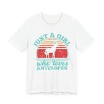 Just A Girl Who Loves Antelopes T-Shirt — Vintage Retro Wildlife Tee