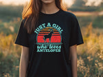 Just A Girl Who Loves Antelopes T-Shirt — Vintage Retro Wildlife Tee
