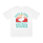 Just a Girl Who Loves Ducks T-Shirt — Cute Retro Duck Lover Tee
