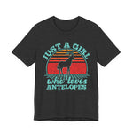 Just A Girl Who Loves Antelopes T-Shirt — Vintage Retro Wildlife Tee