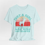 Just A Girl Who Loves Antelopes T-Shirt — Vintage Retro Wildlife Tee