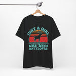 Just A Girl Who Loves Antelopes T-Shirt — Vintage Retro Wildlife Tee