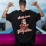 Santa loves Going down T-shirt (backprint)